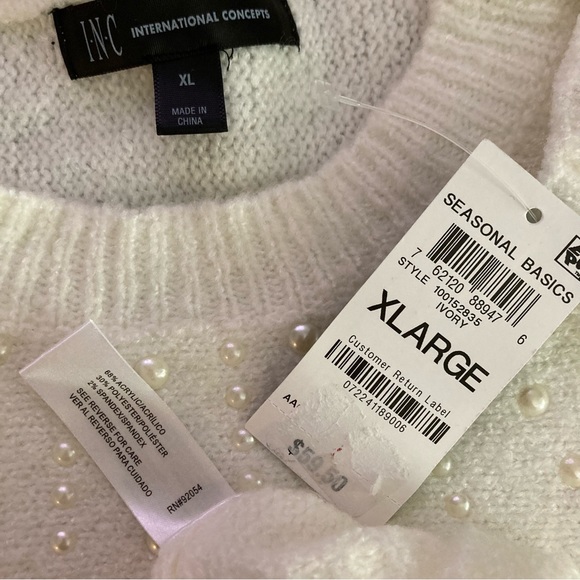 Plush Knit Sweater Pearl Accents - Picture 12 of 15